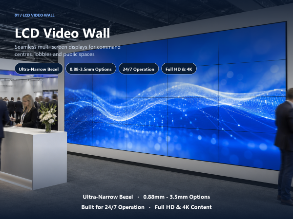 LCD Video Wall 0.88mm Narrow Bezel Splicing Screen 46-65 Inch